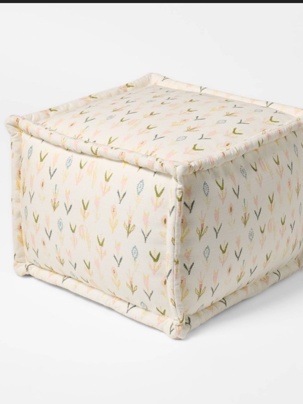 Woven Cotton Printed Pouf Ottoman - Threshold designed with Studio McGee